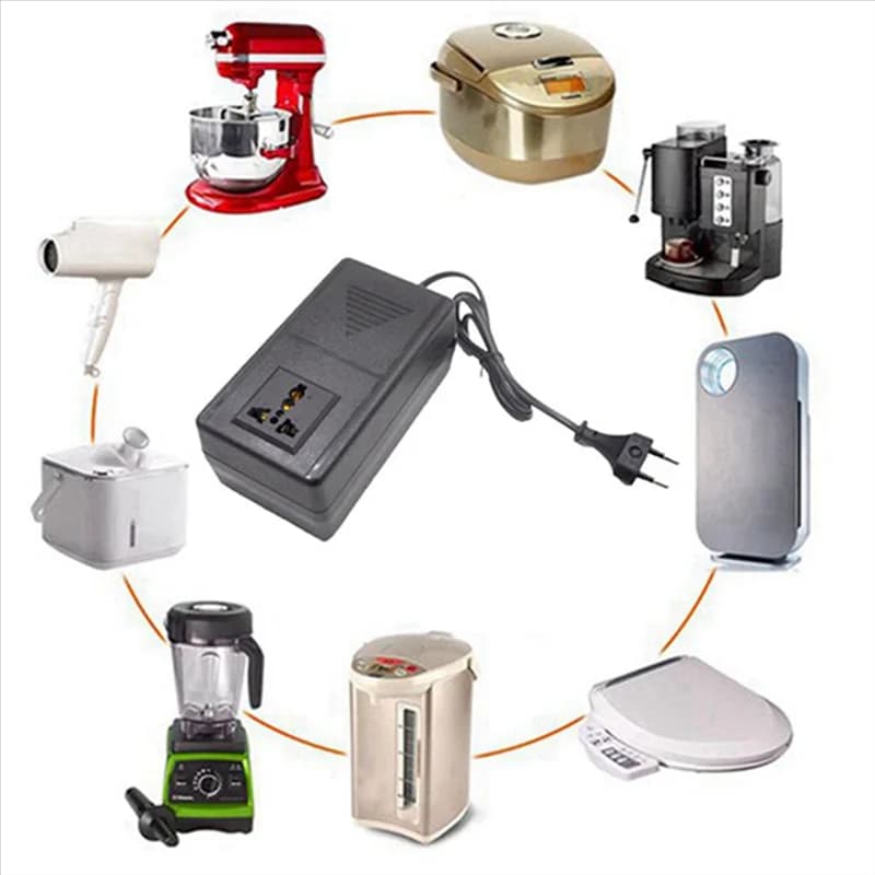 Convertitore di tensione da 300 W Trasformatore da 220 V a 110 V Trasformatore Down Convertitore di tensione Adattatore da viaggio Nero Spina UE-LICG