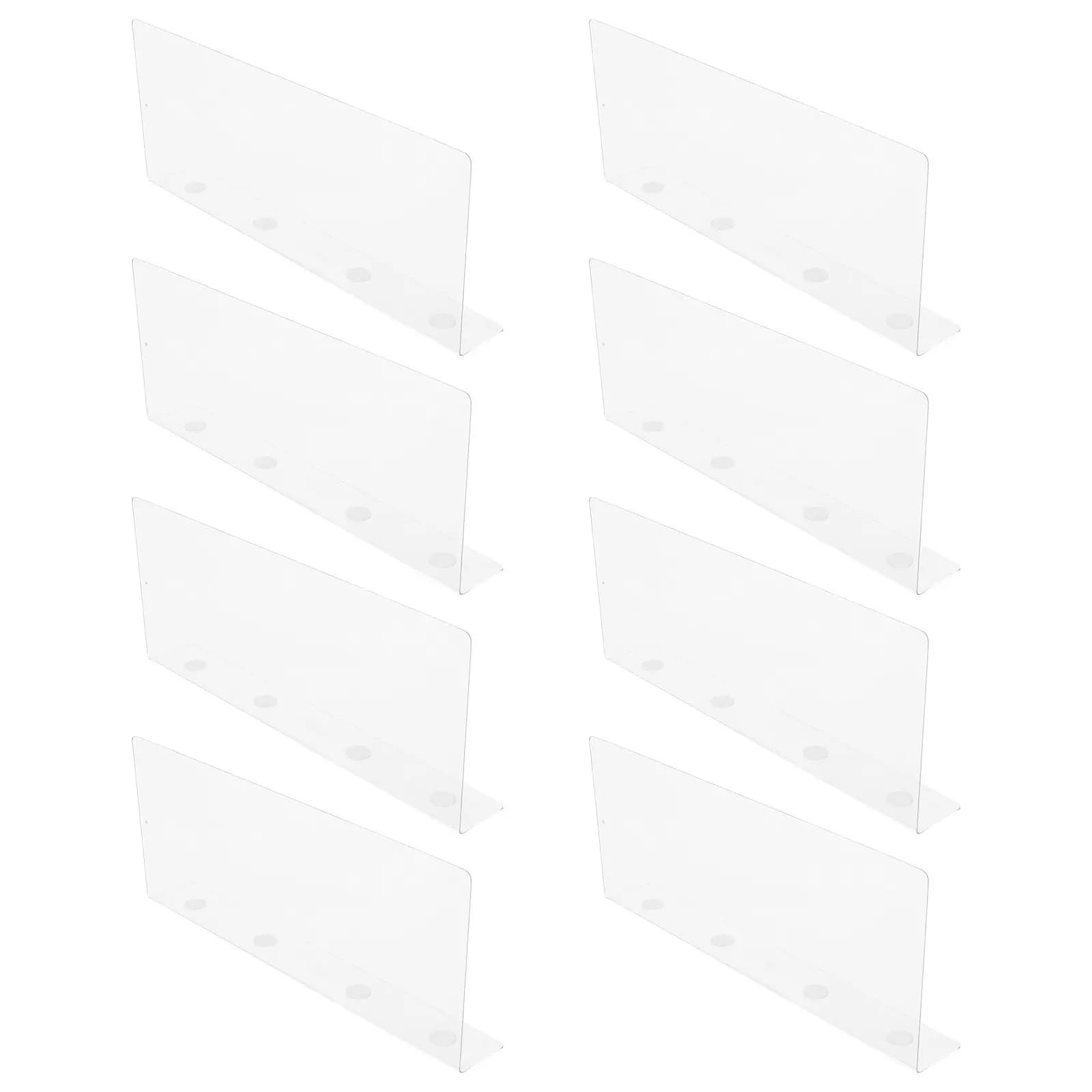 8Pcs Acrylic Clear Shelf Dividers Closet Organizer Adjustable Transparent Separators for Wardrobe Dresser Kitchen Bathroom 28Cm