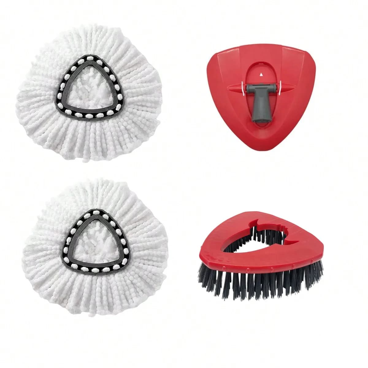 Replace Heads, Base and Scrub Brush Set for for O-Cedar and Vileda, Compatible with EasyWring 1-Tank System