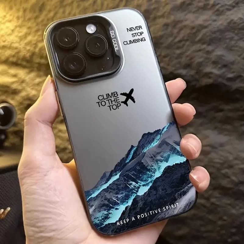 Cover per Samsung Galaxy S26 S25 S23 Ultra S24 S22 Plus S21 FE A54 A34 A53 A14 A55 A35 A15 A16 con design Montagna e Aereo