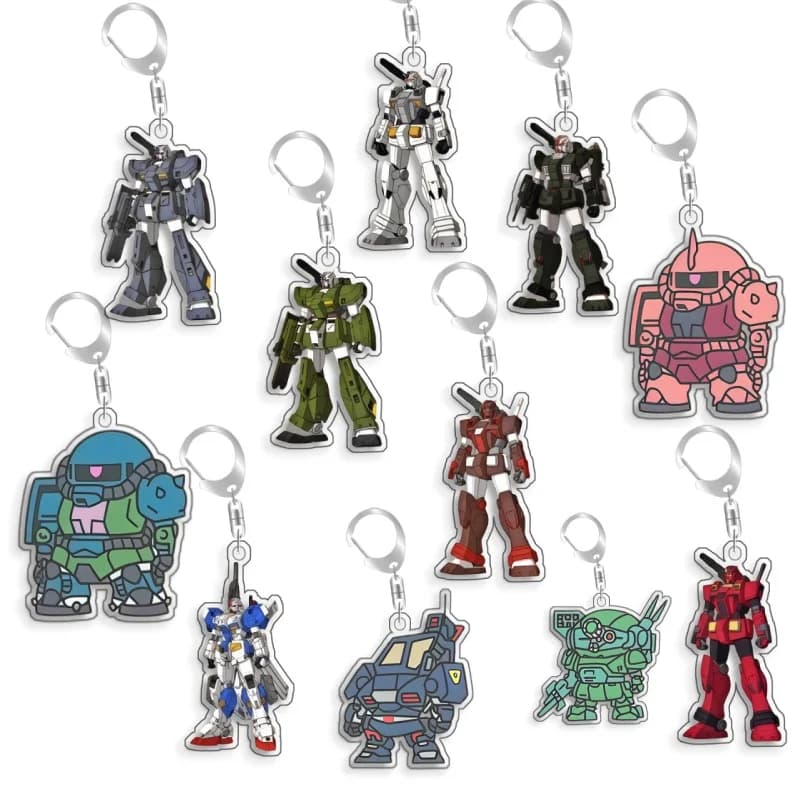 Keychain for Gundam RGM79 GM MSV Mobile Tank Backpack Pendant Anime Game Fans Gift Recycled Acrylic Decoration Rare Card Toy 5cm