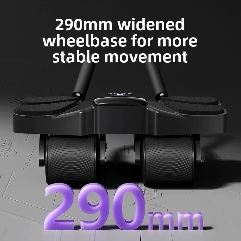 Auto Rebound 4-Wheel Ab Roller Portable Home Abdominal Trainer Slimming Workout Gear for Men Women Weight Loss Fitness Tool