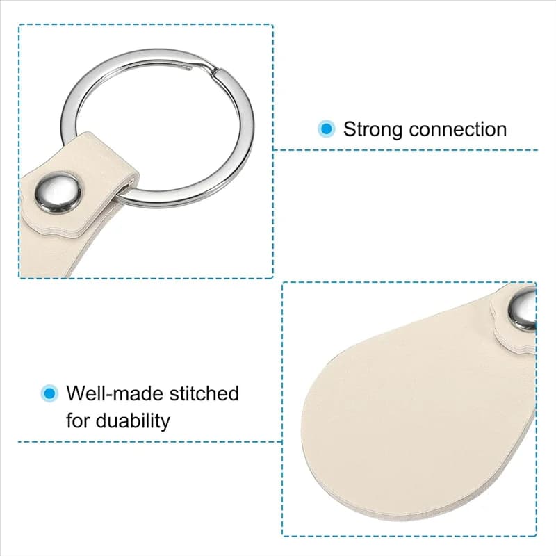 Promotion! 20 Pieces PU Leather Keychains Empty Keychains for Leather Keyring with Laser Engraving with Handy Girevole DIY