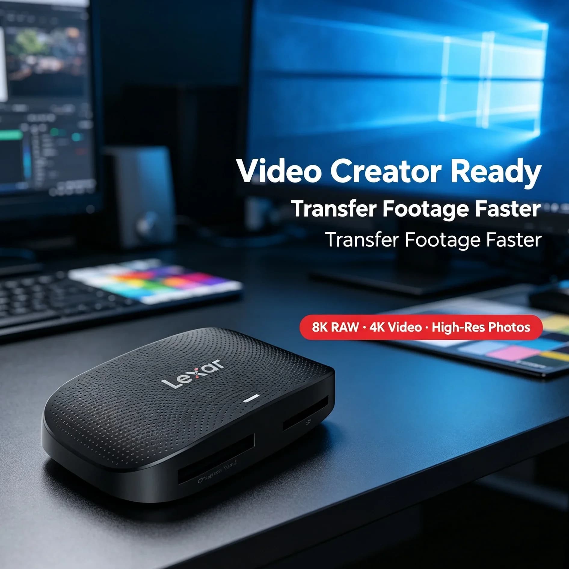 Lexar Professional CFexpress Type B SD Card Reader USB C 10Gbps Dual Slot UHS-II Memory Card Reader