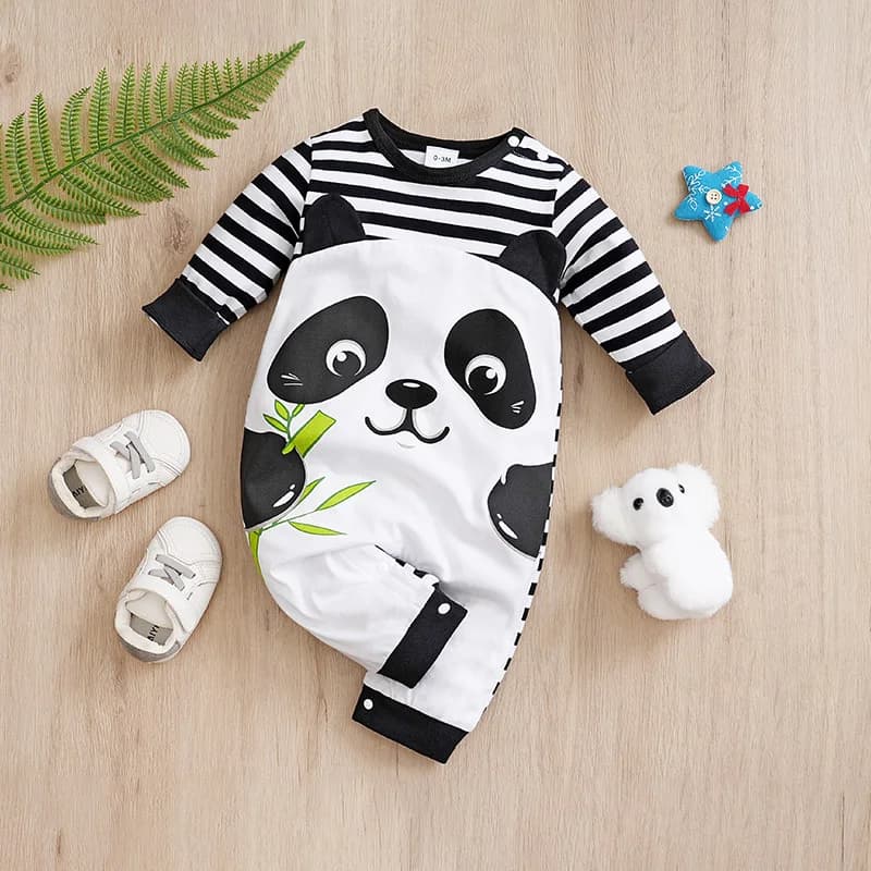 Pagliaccetto neonato cotone comfort manica lunga Unisex body bambino tridimensionale cartone animato a forma di panda Bebe Boy Girl Clothes