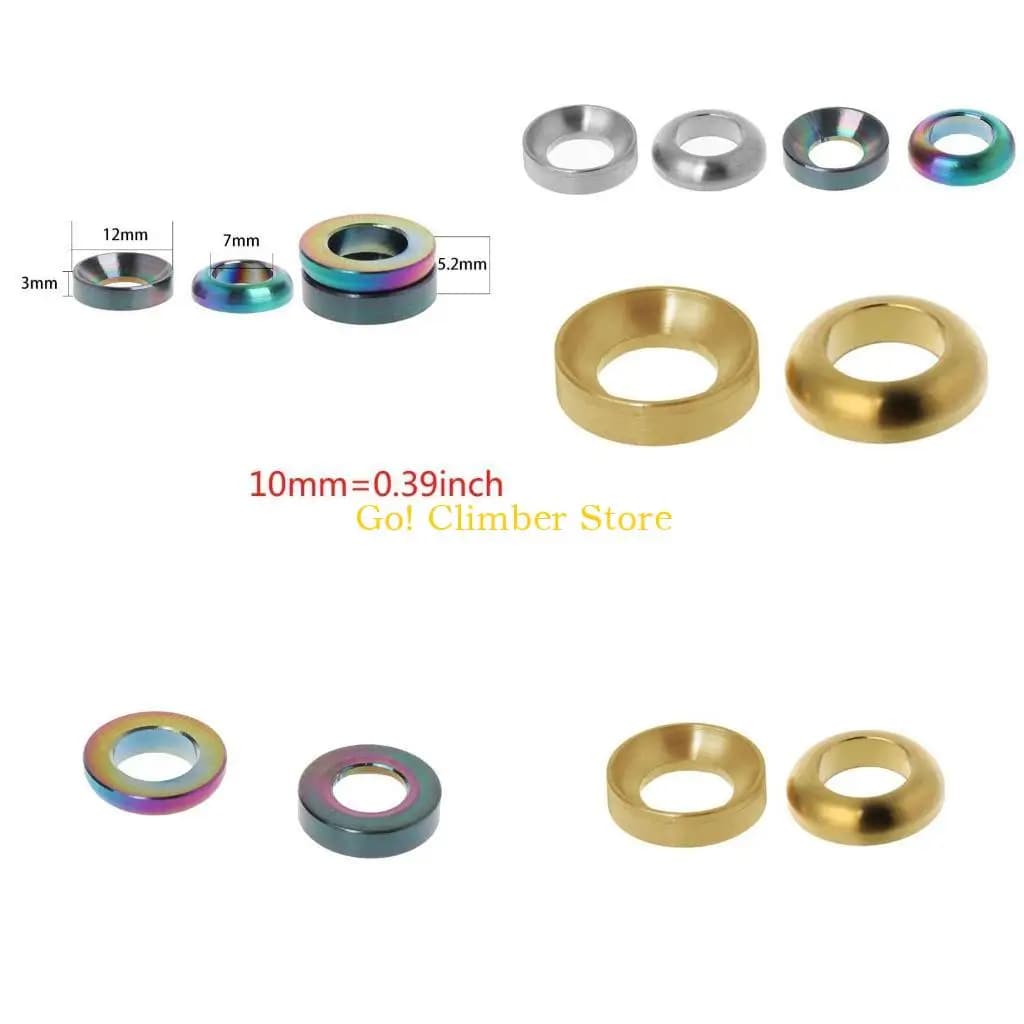 Q84C 2 Pcs/Set Bicycle Spacer Hydraulic Brake Caliper M6 for Titanium Alloy MTB Bike