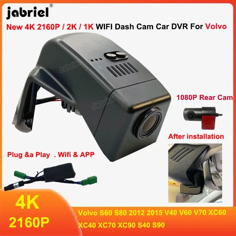 4K 2160P Wifi Car DVR Videoregistratore per Volvo XC90 2014 2015 2016 2017 2018 2019 2020 2021 2022 2023 2024 2025 Dash Cam Camera