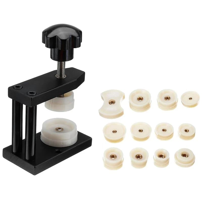 Strumenti per pressa per cassa dell'orologio Muore per orologio Coperchio della cassa posteriore anteriore in cristallo Pressa per vite Presser Close Strumenti per kit di riparazione per orologiai