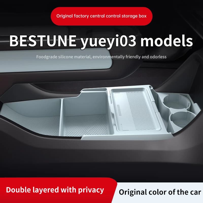 Organizer per Occhiali e Vano Portaoggetti Inferiore per Console Centrale Bestune E03 2025 - Accessori Ecologici per Modifiche Interne Auto