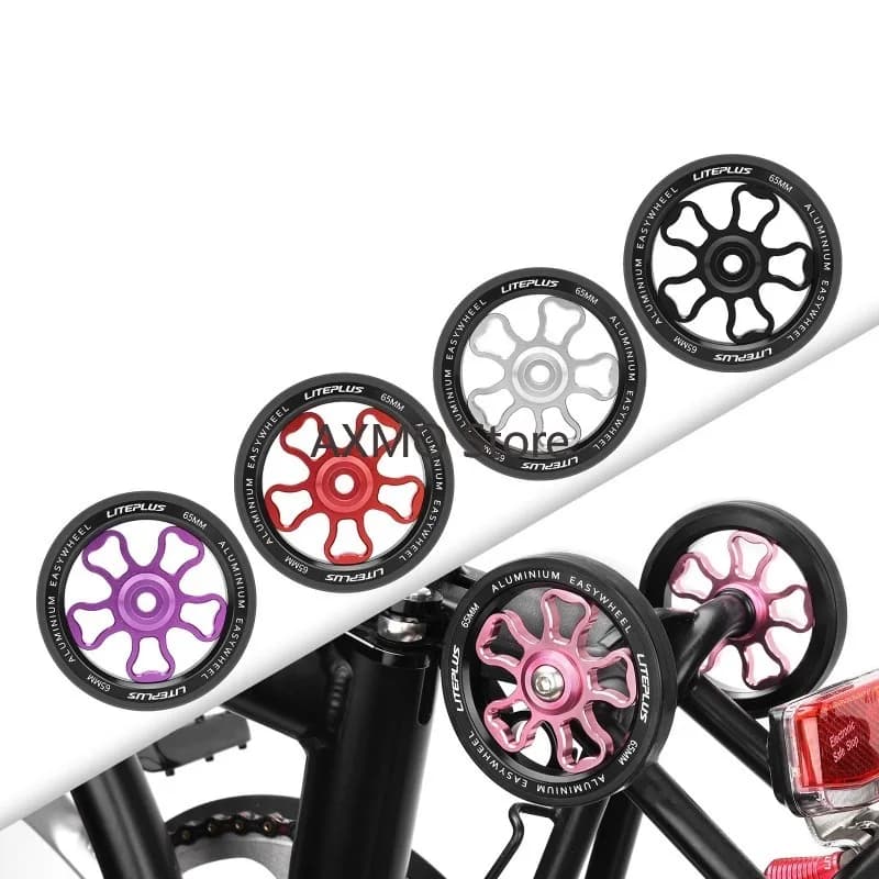 Ruota di spinta ultraleggera per bicicletta 70MM per bici pieghevole Brompton Ruota facile in lega di alluminio Ruota di spinta leggera Peilin