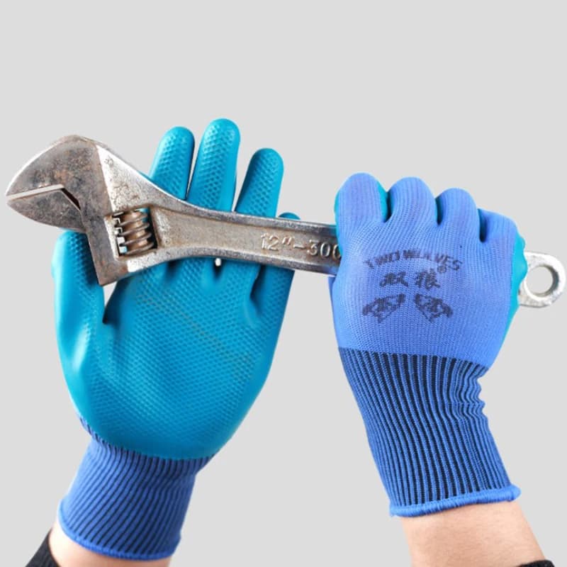 Guanti da lavoro guanto in lattice grigio poliestere protettivo per guanti da giardinaggio impermeabili antiscivolo durevoli da giardino
