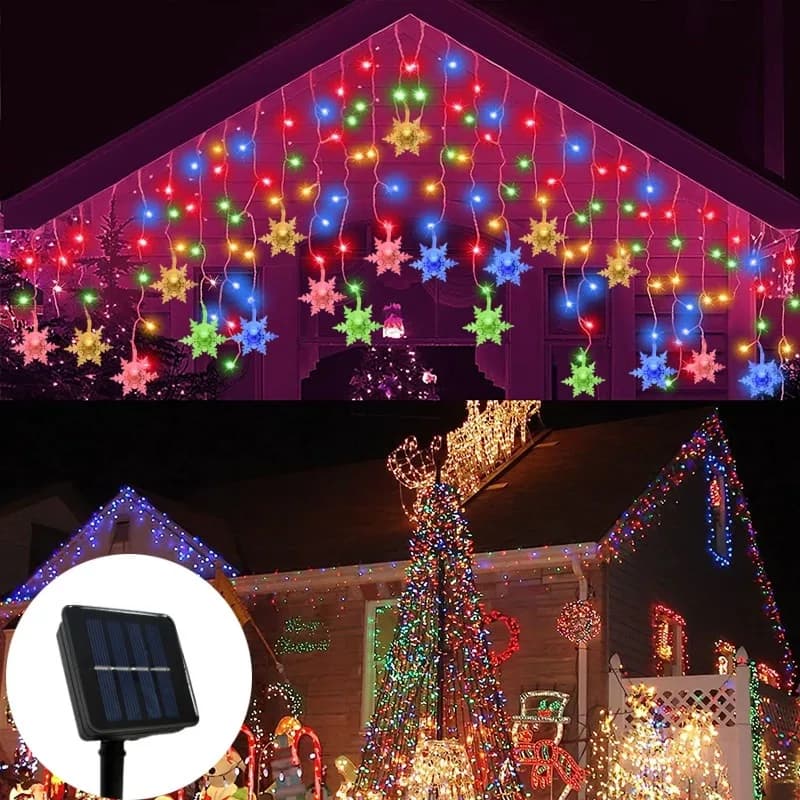 Luci solari a forma di fiocco di neve per esterni per Natale, giardino, patio, festa in casa, celebrazione delle vacanze di Capodanno 2026