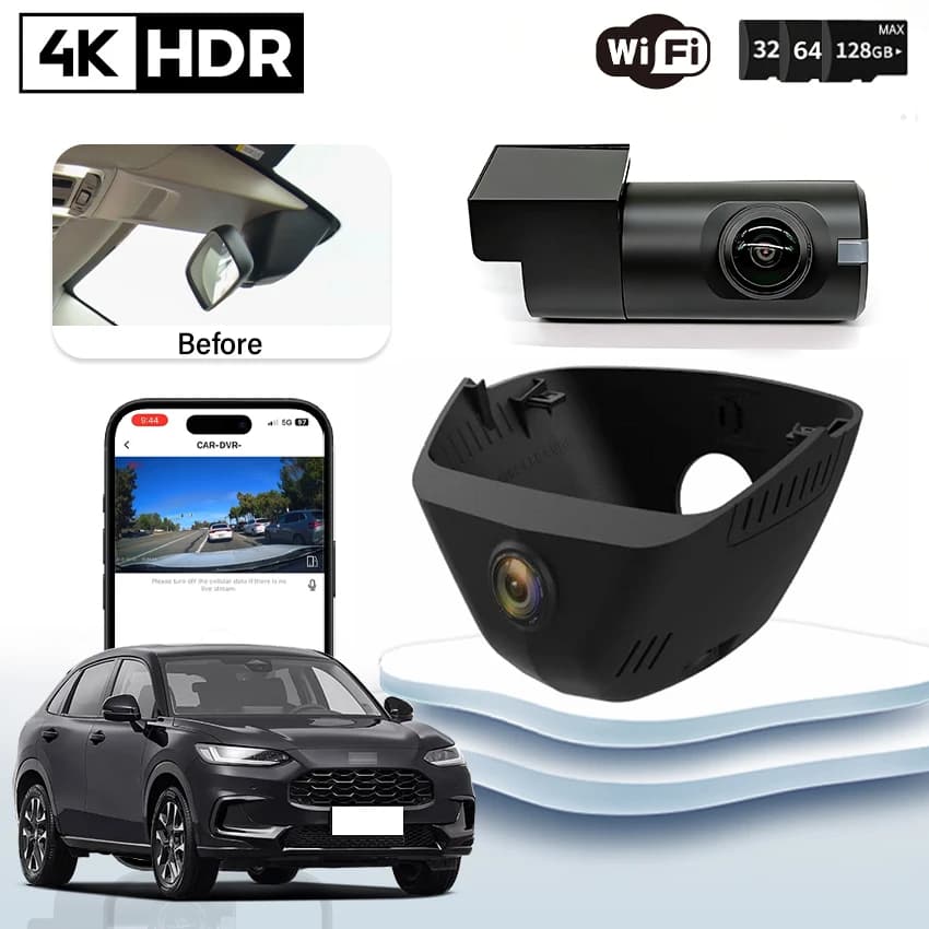 Telecamera HD 4K WIFI Plug and Play con Visione Notturna per Honda ZR-V ZRV HR-V HRV HR ZR V RZ 2022-2025, Registratore Video DVR per Auto