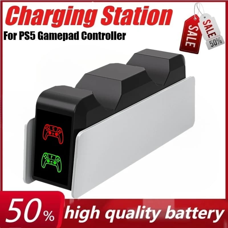 Per PS 5 Doppio caricatore rapido Indicatore LED Docking station per supporto di ricarica per stazione di ricarica controller gamepad PS5