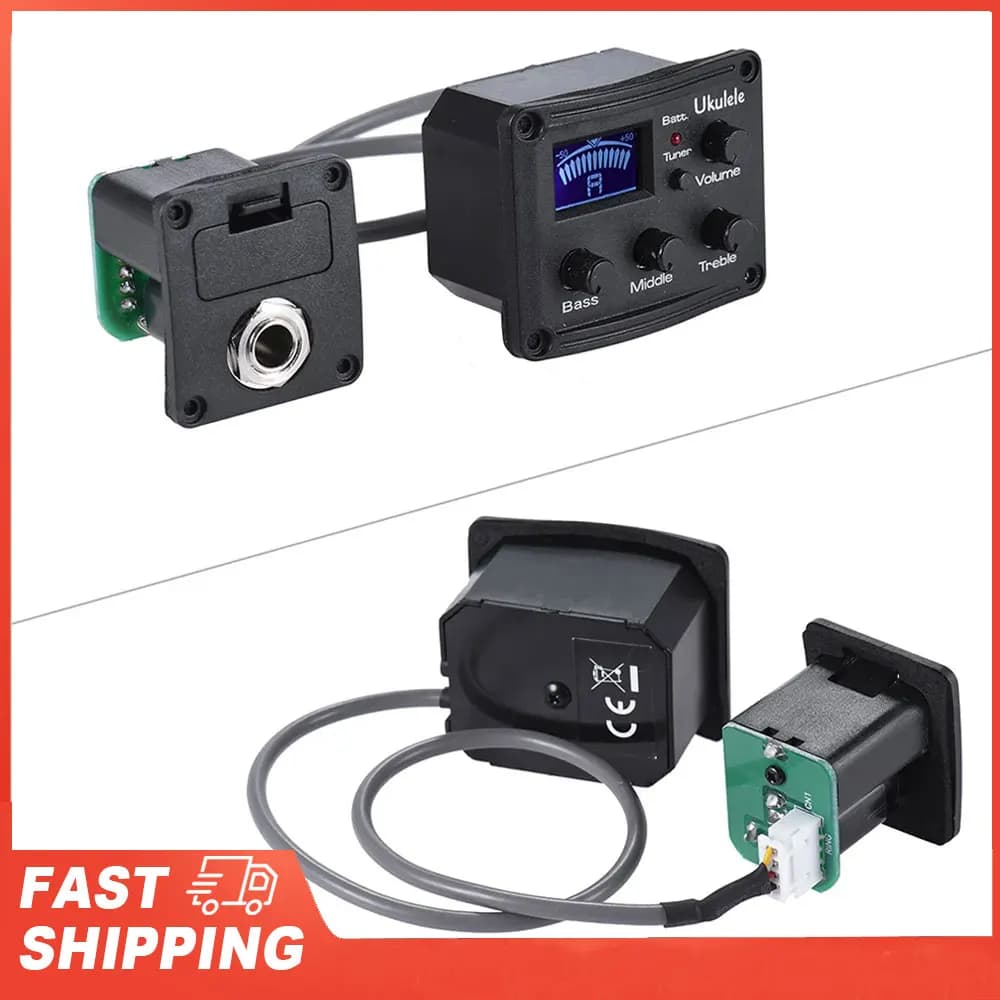 Sistema sintonizzatore equalizzatore EQ a 3 bande con display LCD Equalizzatore per chitarra piccola Ukulele Ukelele Uke Preamplificatore pickup piezoelettrico