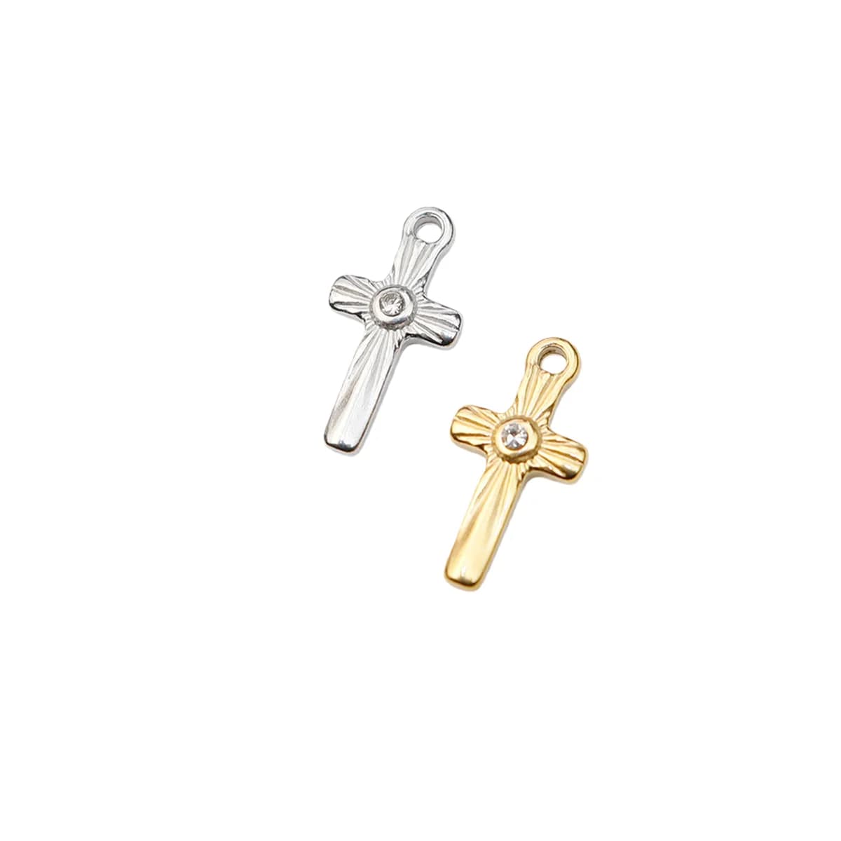 5pcs StainlessSteel Anti-allergy Cross Women's High Quality Fashion Jewelry Charms Accessory Componets DIY Necklace