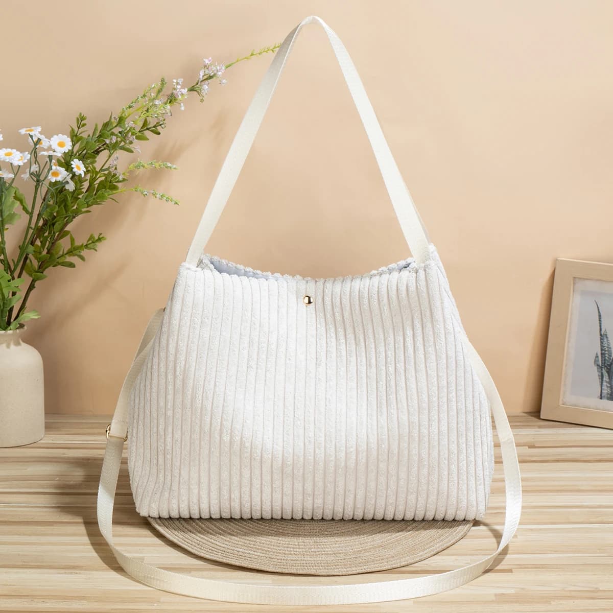 Borsa a tracolla da donna in paglia intrecciata, dolce e alla moda, con chiusura a lucchetto, nuovo stile estivo, catena trendy e versatile