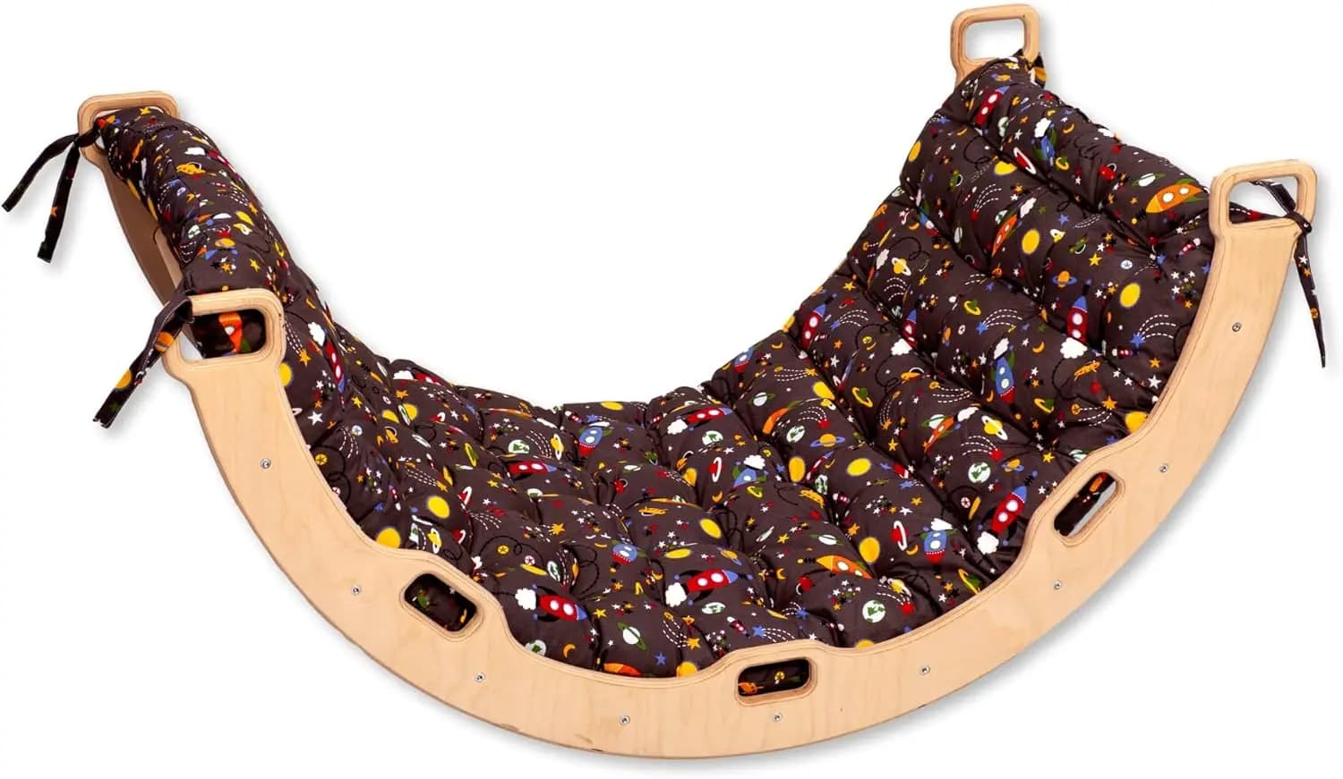 Arco da arrampicata | Arco oscillante Montessori | Arco con cuscino accogliente | Arco da arrampicata in legno con cuscino | Spazio