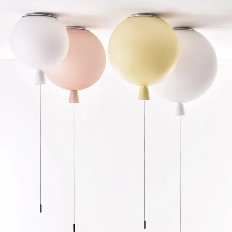 Cartone animato per bambini Palloncino LED Plafoniera Corda Interruttore a tirare Lampada a sospensione Negozio scolastico Asilo Camera dei bambini Plafonnier Illuminazione