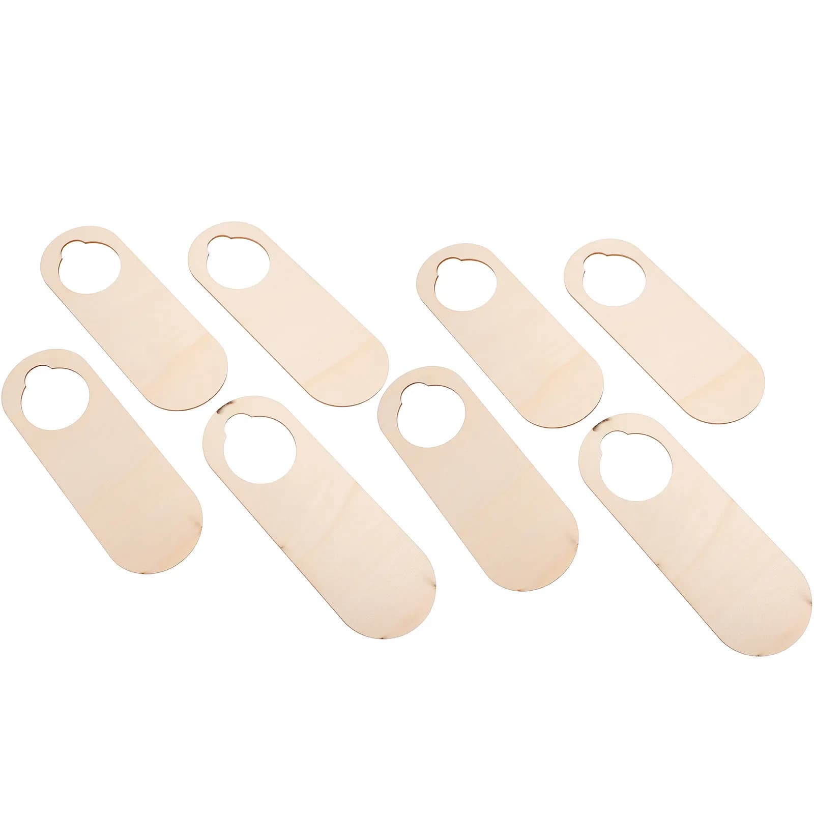 10 Pezzi Targhette in Legno Grezzo da Appendere alla Maniglia, Non Finite, per Pittura Fai-da-te, Superficie Liscia Senza Bave, per Decorazione Domestica, Ciondolo per Porta