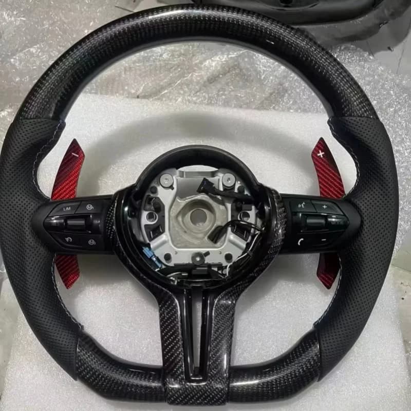 Copertura del Volante in Fibra di Carbonio F31 F32 F33 F34 F36 F10 F11 F20 F21 F22 F25 F01 F06 F07 F12 F13 M3 M4 M5 M Sport per BMW F30