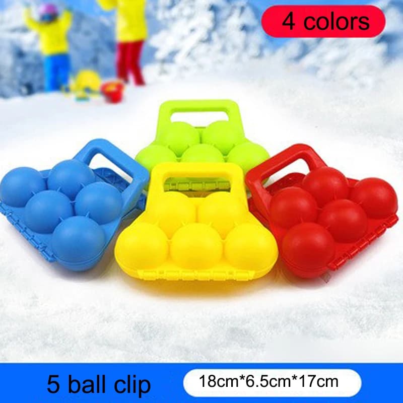 Stampo da neve Creatore di palle di neve Giocattoli da neve Stampo da neve invernale Pinze 5 clip a forma di palla Stampo per clip di sabbia da neve per bambini Combattimento di palle di neve