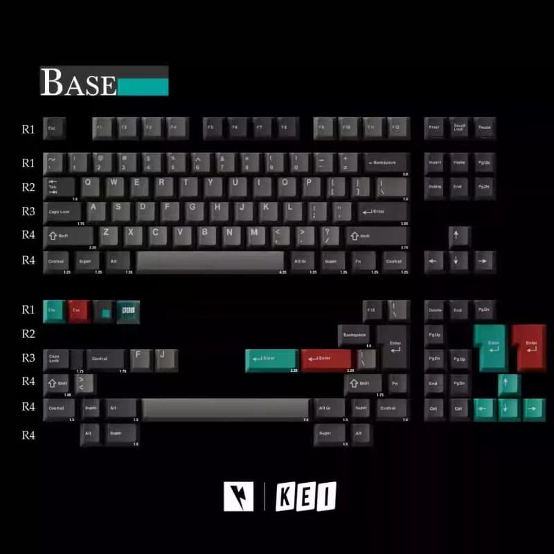 Keykobo Dolch kkb Set di copritasti a tema Cherry Profile Keycap Personalizzato Tappo per tastiera in ABS per tastiera meccanica Gamer Tappetino per mouse regalo