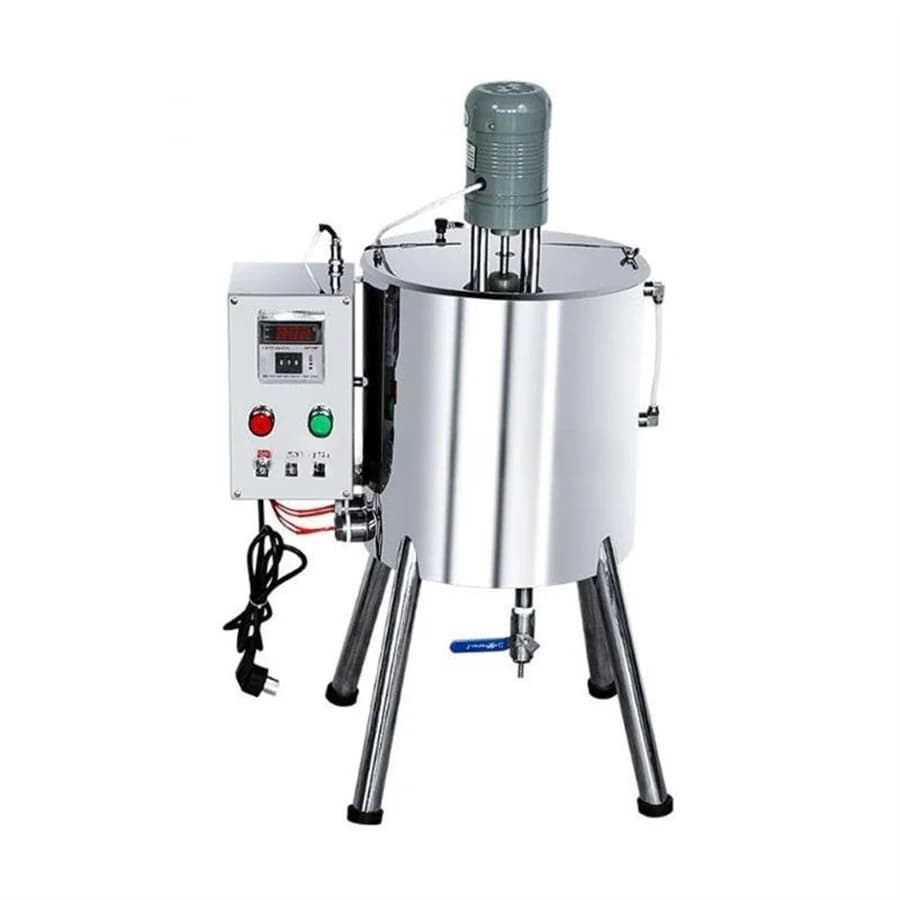 Machine for Heating, Mixing and Filling of Liquids, Creams, Chocolate, Cleaning products, Candles and Liquid Lips for Food and Cosmetics