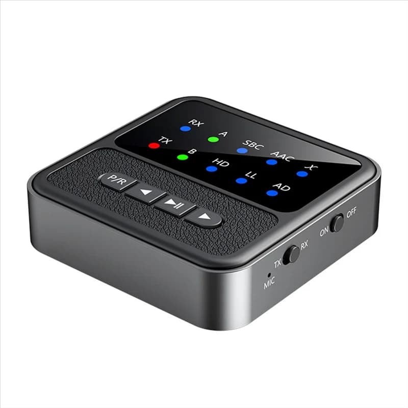 DIGIT-QCCV Trasmettitore ricevitore audio Bluetooth 5.4 3.5MM AUX, microfono Adattatore stereo wireless per cuffie TV PC Altoparlanti per auto