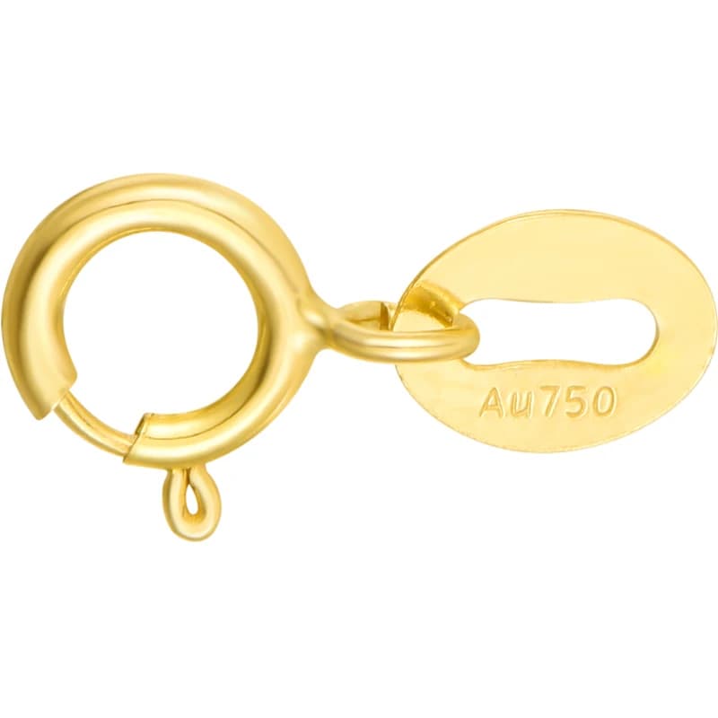 Collana fai da te Bracciali Catene Blocco connettore Accessori di gioielleria raffinata Risultati Chiusura a molla in oro 18 carati con anello timbro Au750