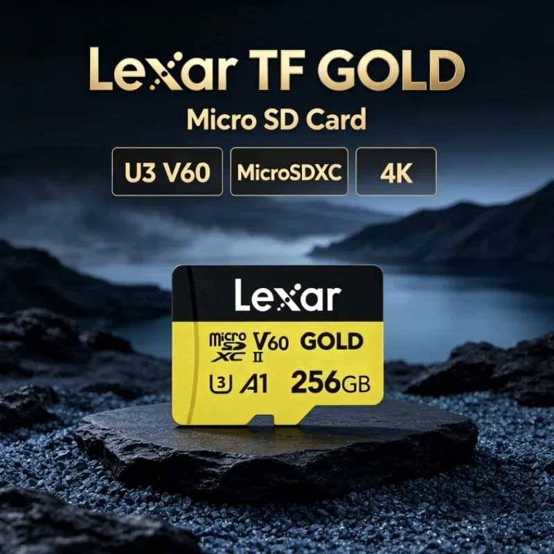 Lexar TF GOLD Professional 128GB 256GB microSDXC TF Card A1 C10 U3 V60 Memory Card 4K SD Card for Switch