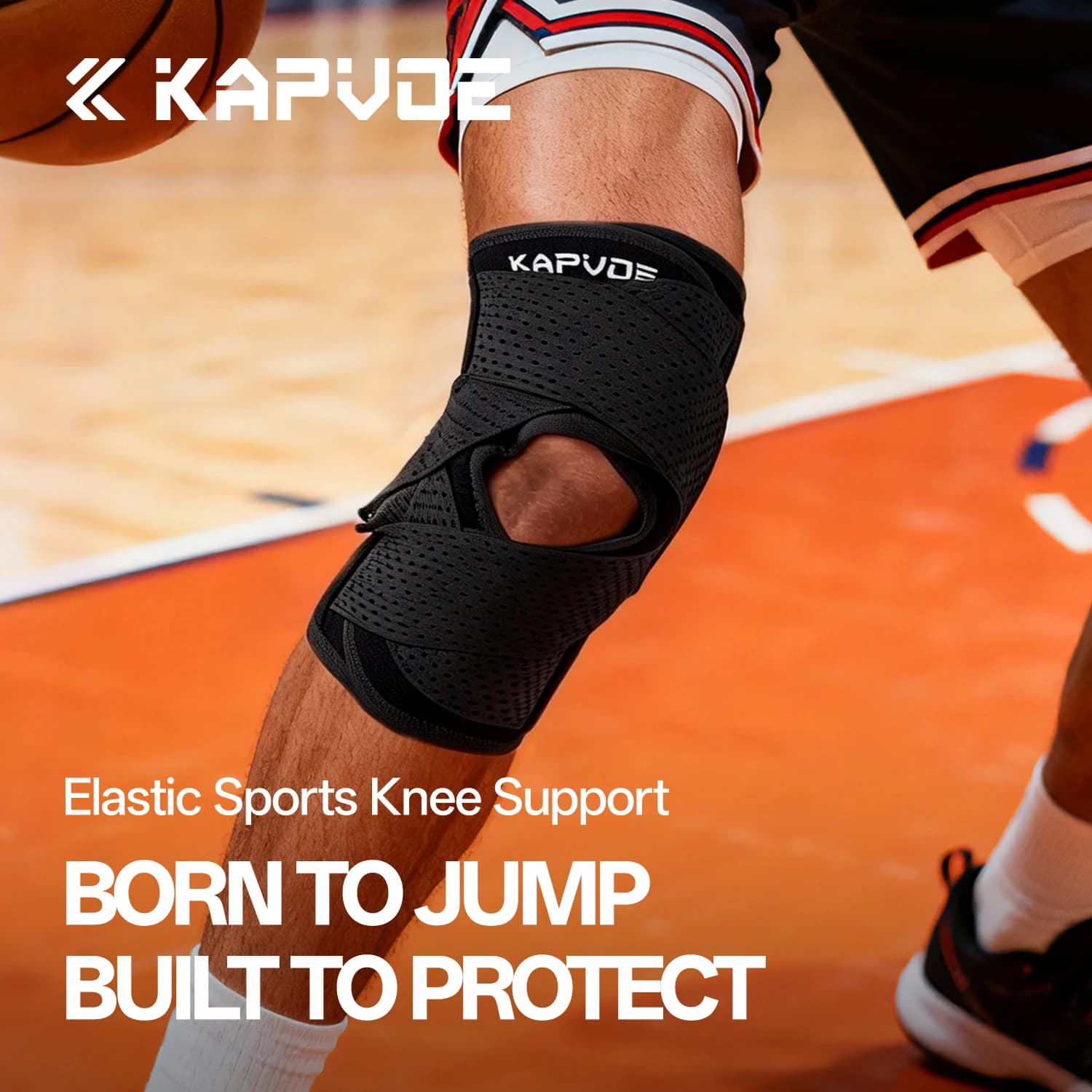 KAPVOE 1 Pezzo Ginocchiera Antiscivolo | Supporto per Ginocchio con Assorbimento degli Urti e Compressione per Ciclismo, Basket, Calcio, Corsa e Sport