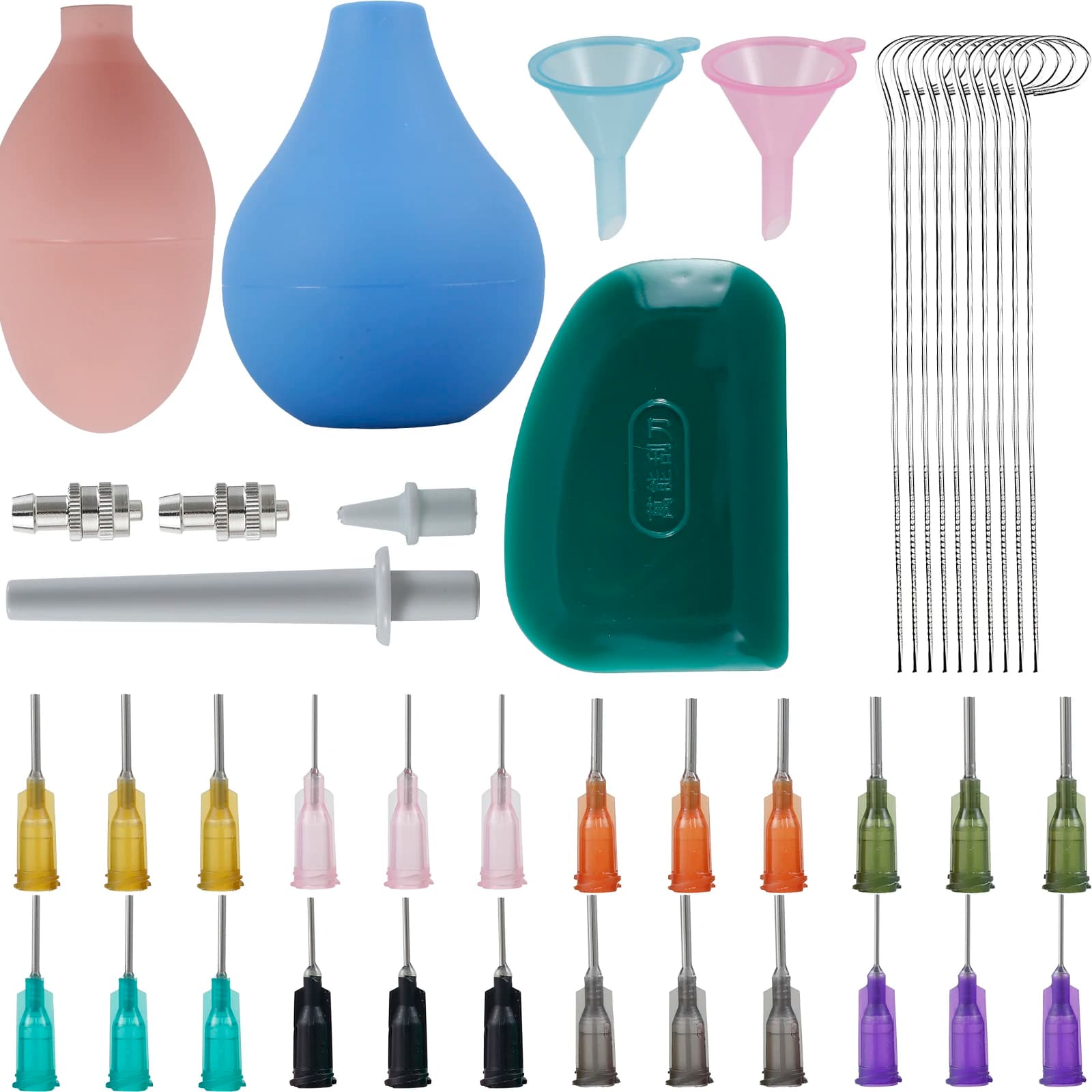 Set di applicatori di precisione per ceramica Applicatore di punta di precisione Bottiglie per rimorchio antiscivolo Aghi e imbuti Strumenti per ceramica per pittura ceramica