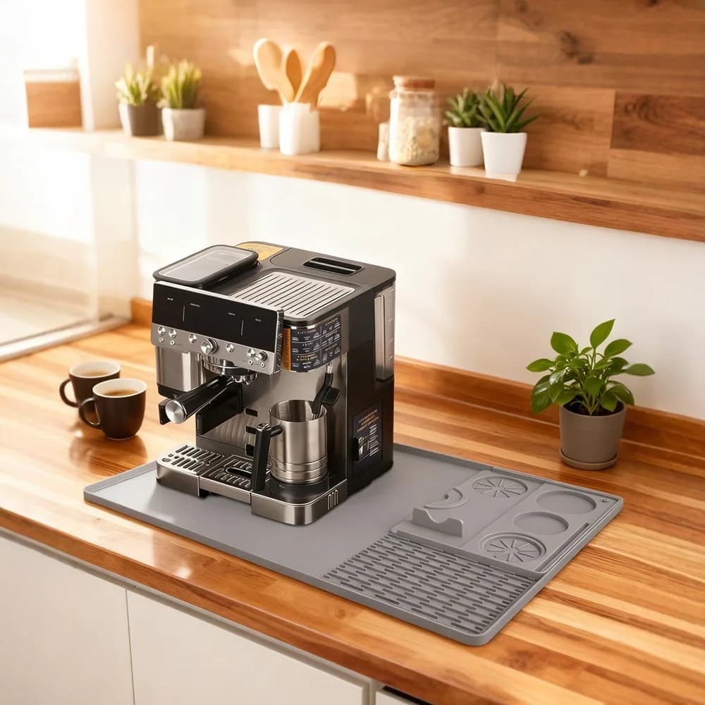 Nuovo Tappetino in Silicone Ispessito per Macchina da Caffè, Tappetino per Polvere, Tappetino per Elettrodomestici, Tappetino da Bar, Tappetino Scolapiatti per Tazze, Impermeabile e Facile da Pulire