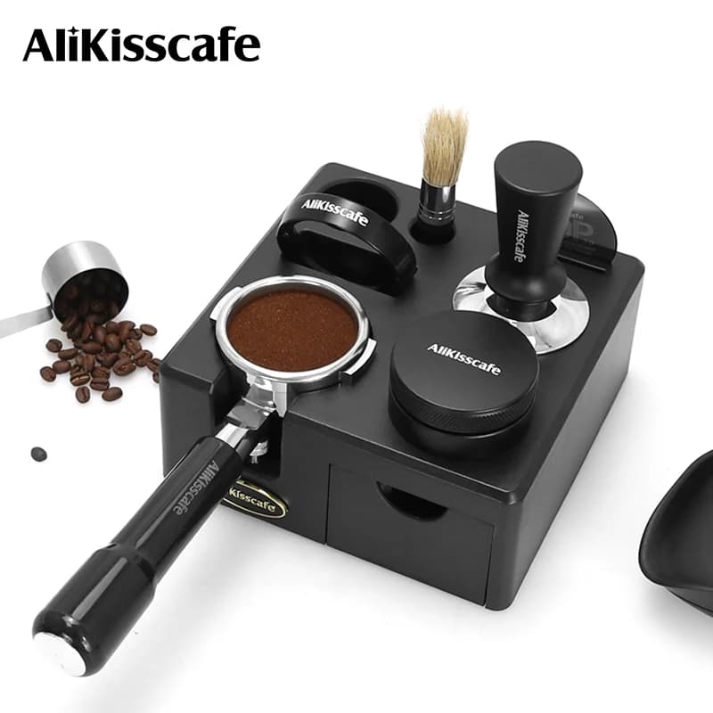 AliKisscafe Coffee Tamping Station Portafialter Holder 51mm 54mm 57 58mm For Delonghi Breville Espresso Accessory Barista Tools