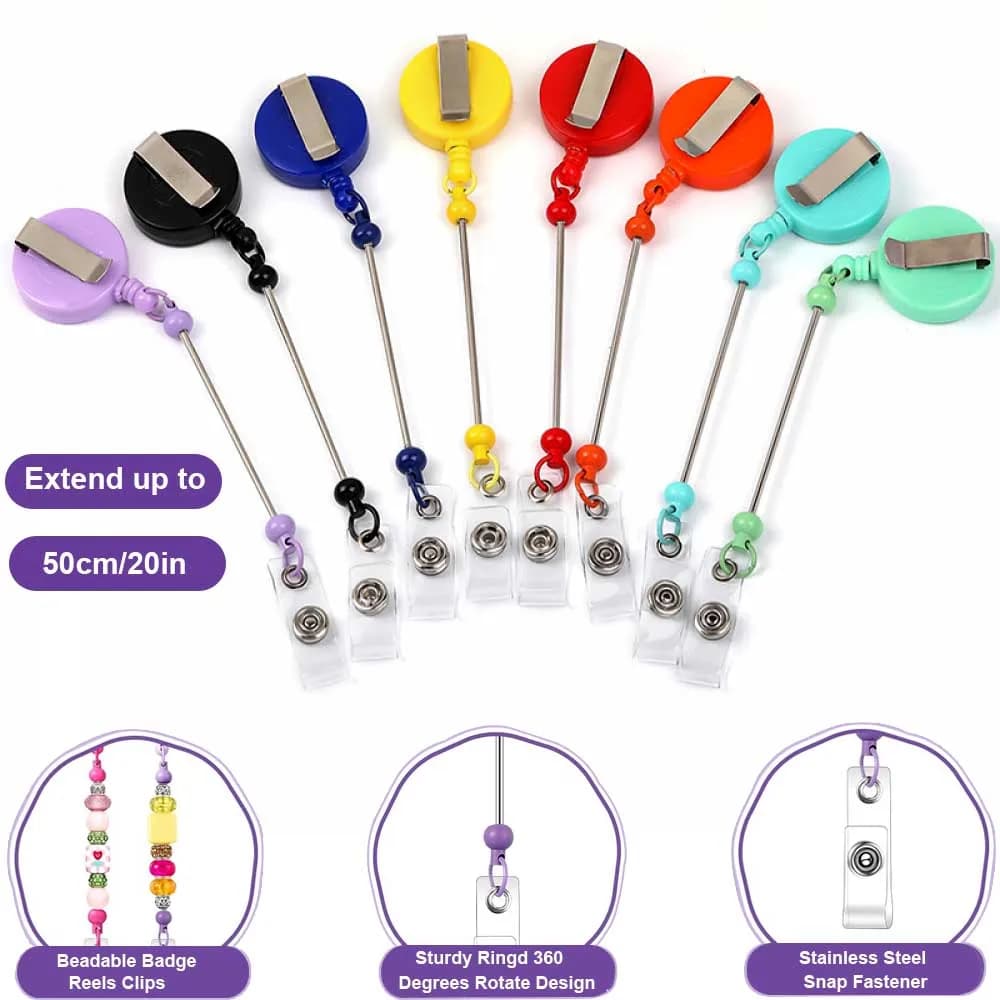 1-3 pezzi bobine per badge con perline con barra clip porta perline retrattili per perline ID nome badge bobine gioielli regalo fai da te per infermiera