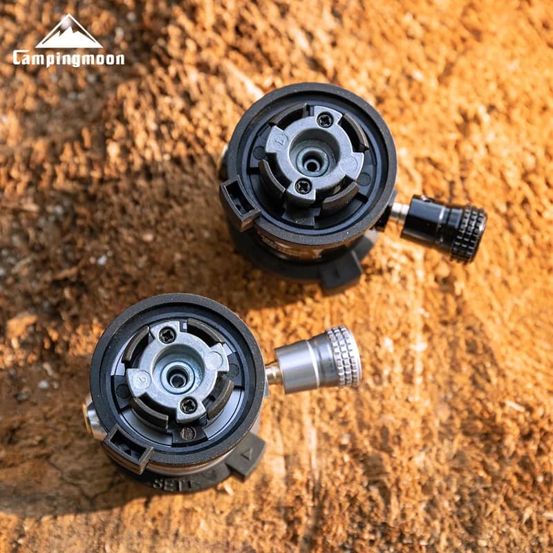 Valvola di riempimento per bombola di gas da campeggio esterna CAMPINGMOON Accessorio per stufa con valvola di rilascio della pressione durevole a installazione rapida in lega di alluminio