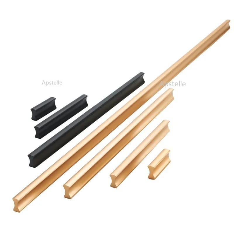 Maniglia per armadio guardaroba argento nero oro cassetto per armadio armadio per cucina ferramenta moderna manopola per valigia lunga in lega di zinco