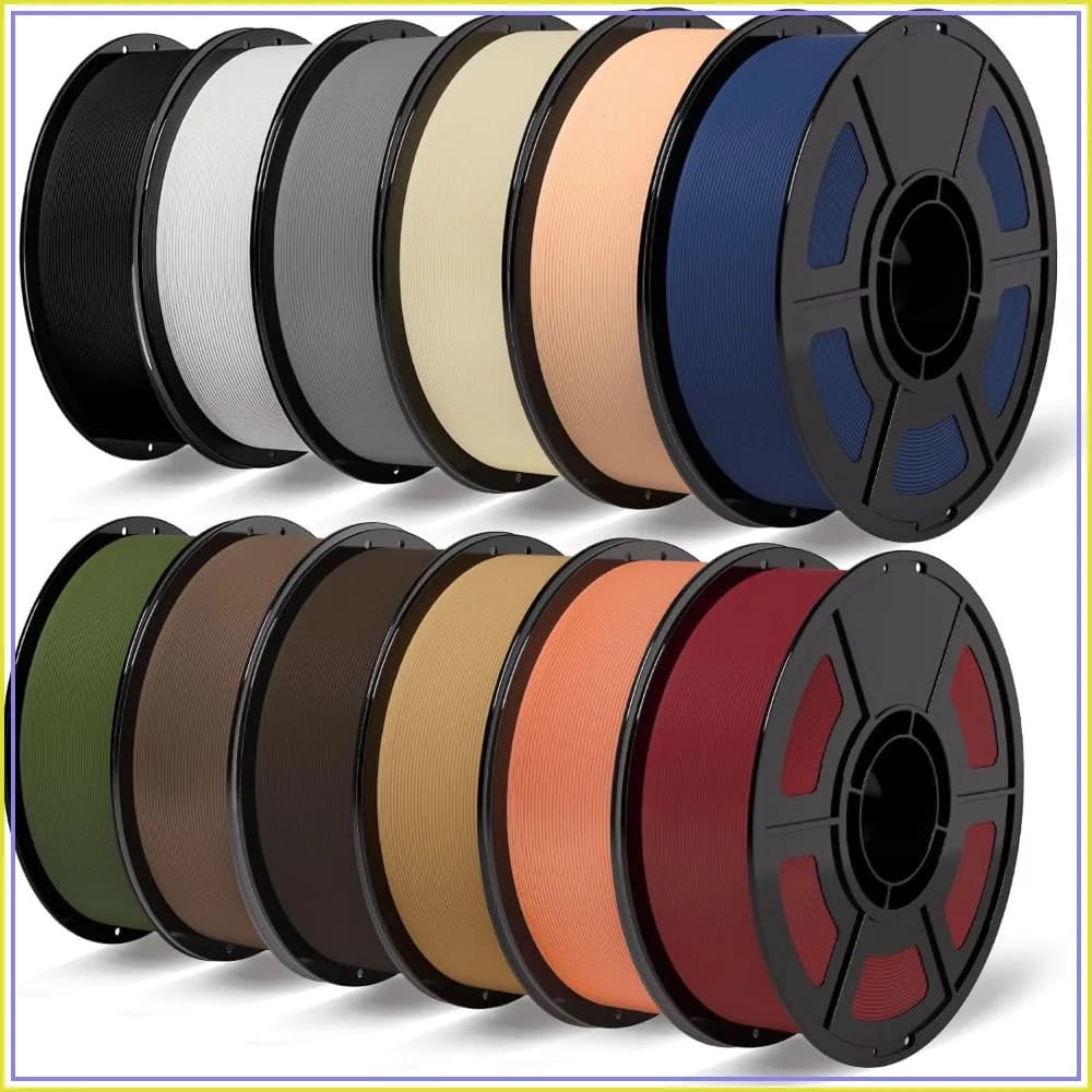 12KG Matte PLA Filament Bundle 1.75mm, 12 Colors Multicolor Pack for Most 3D Printers