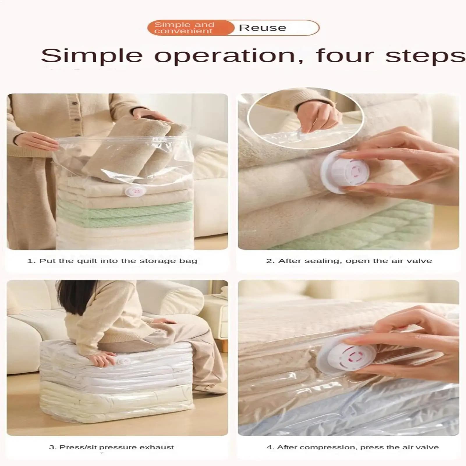 Vacuum Storage Bags Large Vacuum Packaging Pouch Compression Laundry Bags For Travel Lugggage Suitcase Home Closet Wardrobe Dorm
