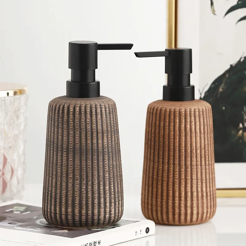 Dispenser in Ceramica per Lozioni Liquide, Contenitori per Shampoo e Sapone, Dispenser con Pompa per Detergente Bagno e Cucina, Porta Gel Cosmetico