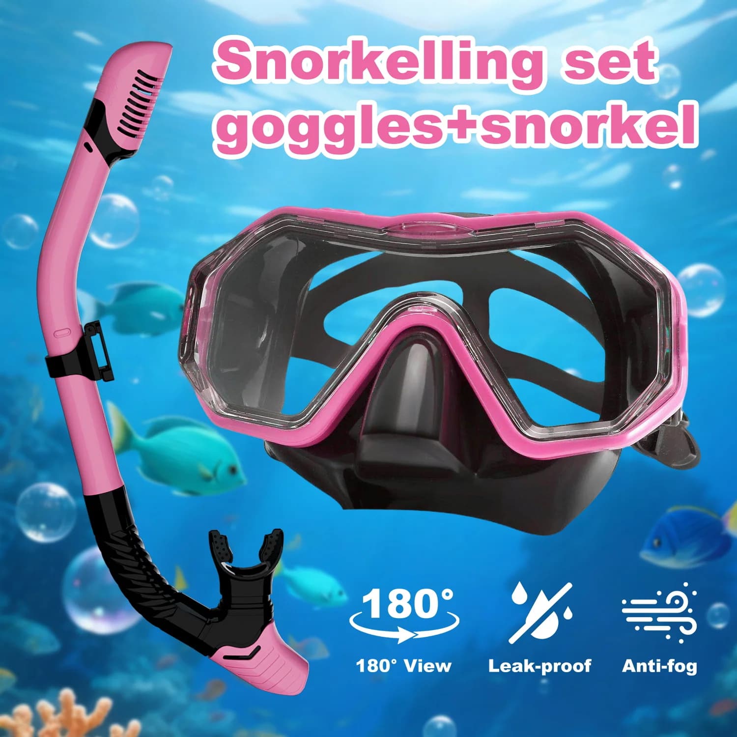 Snorkeling Mask Sets, Goggles and Snorkel Sets, Water Sports, Indoor Pools and Open Water Swimming, Adult Diving Sets
