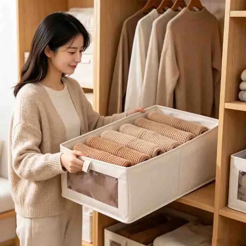 1Pc Portable Household Organizers Cabinets and Drawers Foldable Boxes for Bedroom Wardrobe Storage Box Pants Clothes Storage Box