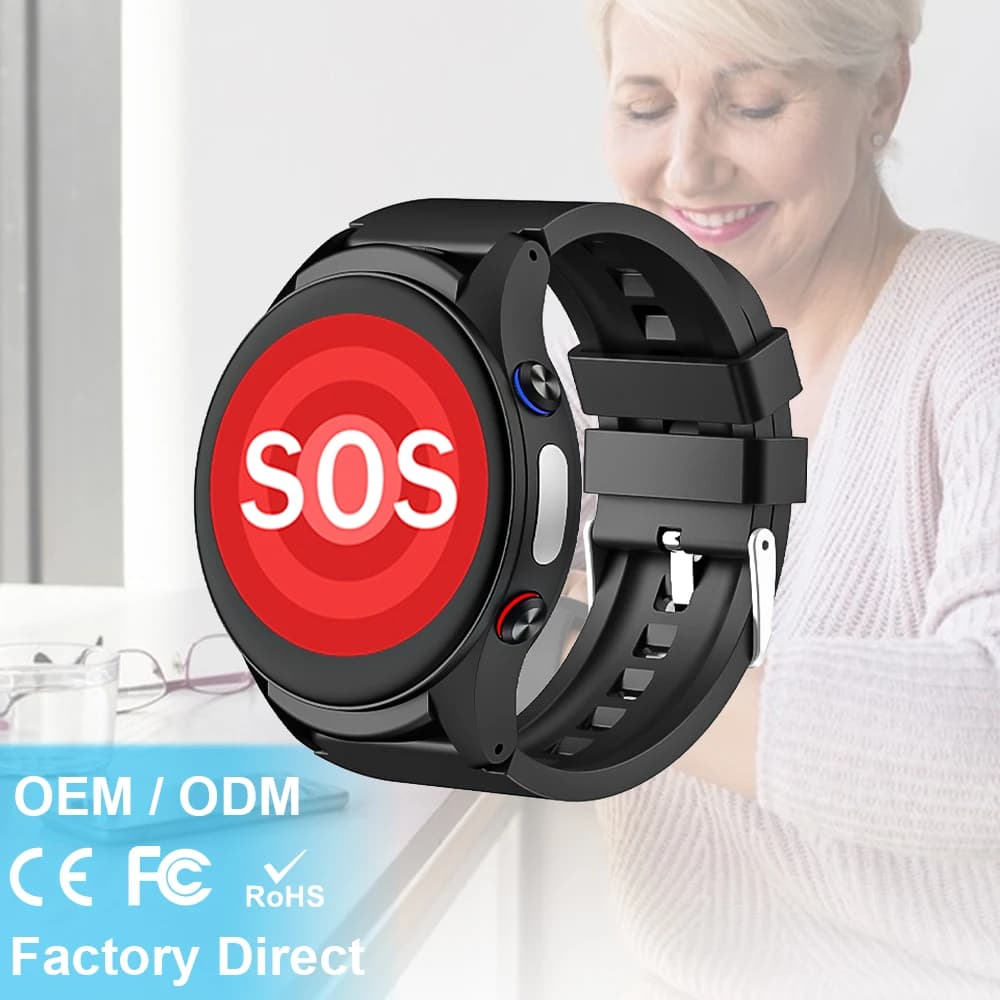 L08p Comfortable smart watch with GPS location for senior features Emergency call SOS Fitness Tracker Monitoring HR Smartwatch senior