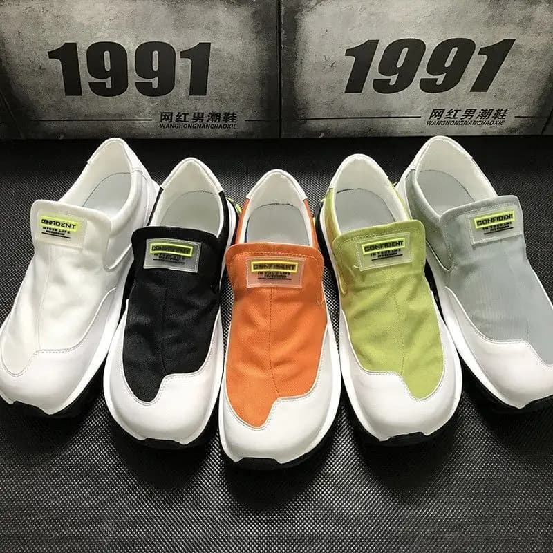 Men's slip-on shoes, casual shoes, versatile loafers, thick-soled canvas shoes