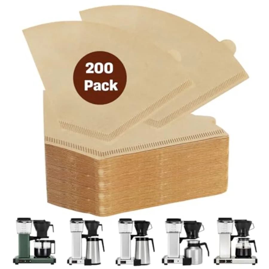 200 Pcs Coffee Filters #4 Compatible with Technivorm Moccamaster Coffee Maker, Compatible with KBT, KBGV, KB 8-10 Cup Model Cof