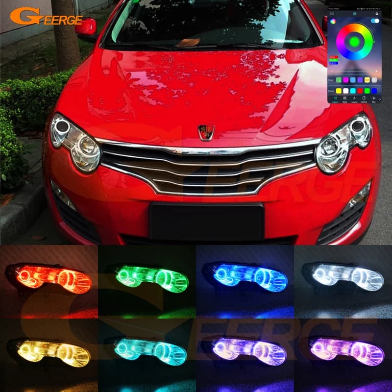 Per Roewe 550 MG 550 2008 2009 2010 2011 Luce diurna App Bluetooth Multi-Color Ultra Luminoso RGB LED Angel Eyes Kit Halo Anelli