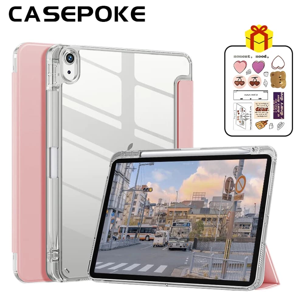 Italiano Per iPad 10.5 Air 3 Pro 1/2/4/5th custodia trasparente con portamatite per iPad 5/6/7/8/910th Mini 6 Pro 11/12.9 Cover protettiva