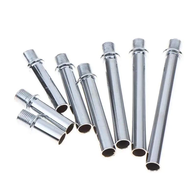 Chrome M10 Single-head Male Threaded Pipe External Teeth Hollow Straight Tube Connect G4 Lamp Holder DIY Lighting Accessories