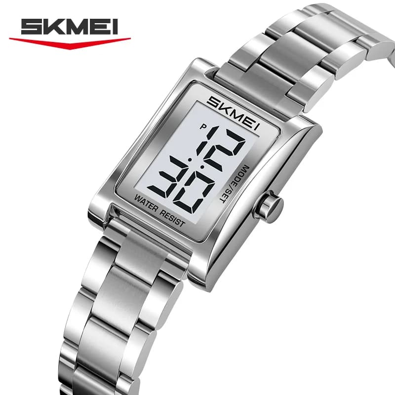 SKMEI 2569 Orologio da Polso Originale con Cinturino in Acciaio, Orologio Elettronico per Donna, Bracciale Regalo, Mini Orologi Digitali di Lusso per Uomo